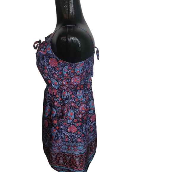 American Eagle Blue And Red Floral Strappy Dress S - Picture 5 of 6